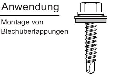 Anwendung von Bohrschrauben f&uuml;r Blech&uuml;berlappung Bohrleistung 2,5mm