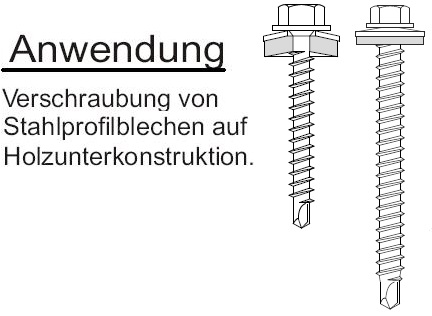 Anwendung f&uuml;r L&auml;ngssto&szlig;verbindung und Montage von Stahlpfofilblechen auf Holz