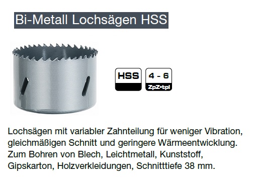 5-1/2" Zoll Bi-Metall Lochsäge Ø 140 mm 
