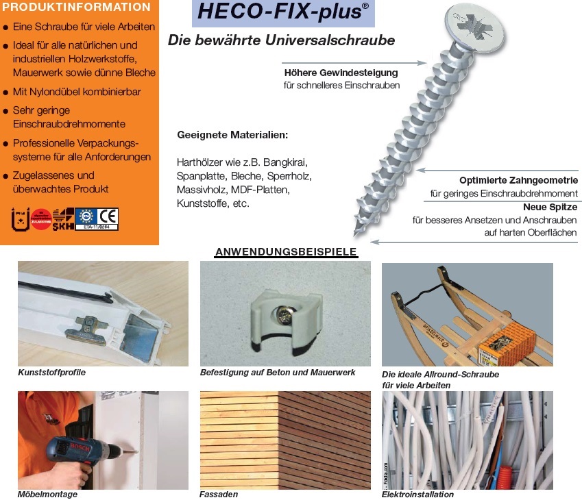 HECO-FIX-plus Schraubensortiment im Stahlkoffer