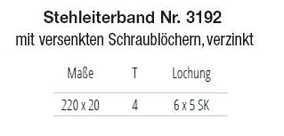 Technische Daten Stehleiterband verzinkt