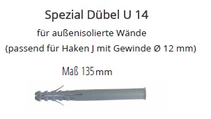 Technische Daten Spezial D&uuml;bel U14
