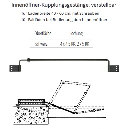 Informationen zu Innen&ouml;ffner-Kupplungsgest&auml;nge, verstellbar
