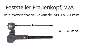 Technische Daten Klappladenfeststeller Edelstahl mit metrischem Gewinde