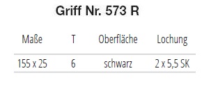 Technische Ma&szlig;e Griff, schwarz, randgeh&auml;mmert