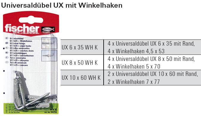 Inhalt und Beschreibung Universald&uuml;bel UX mit Winkelhaken, SB-verpackt