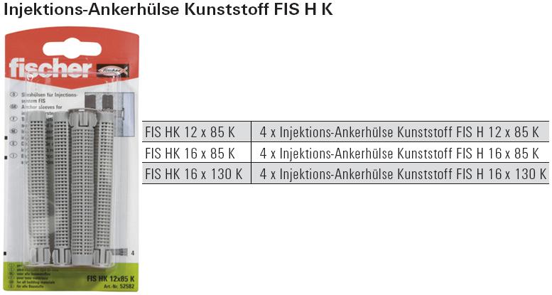 Inhalt und Beschreibung Injektions-Ankerh&uuml;lse Kunststoff FIS H K, SB-verpackt
