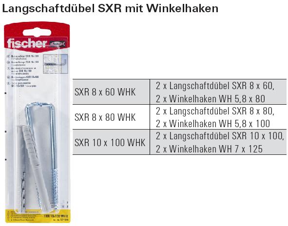 Inhalt und Beschreibung Langschaftd&uuml;bel SXR mit Winkelhaken, SB-verpackt