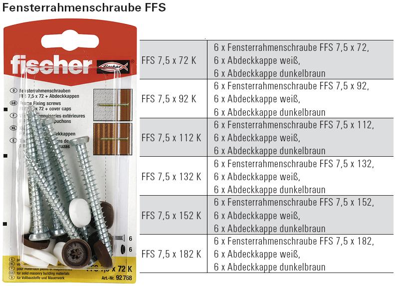 Inhalt und Beschreibung Fensterrahmenschraube FFS, SB verpackt