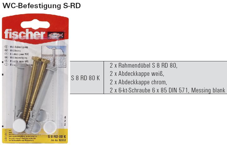 Inhalt und Beschreibung WC Befestigung S-RD, SB-verpackt