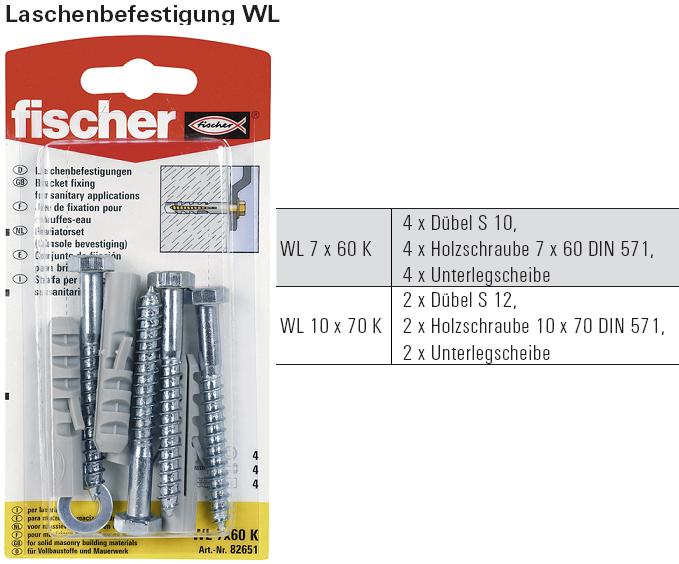 Inhalt und Beschreibung Laschenbefestigung WL, SB-verpackt