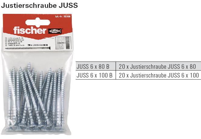 Inhalt und Beschreibung Justierschraube JUSS, SB-verpakt