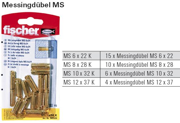 Inhalt und Beschreibung Messingd&uuml;bel MS, SB-verpackt