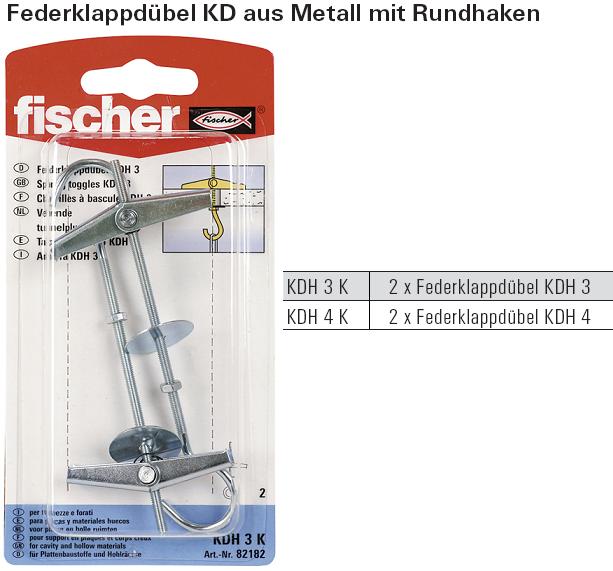 Inhalt und Beschreibung Federklappd&uuml;bel KD aus Metall mit Rundhaken, SB verpackt, SB verpackt