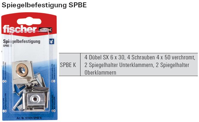 Inhalt und Beschreibung Spiegelbefestigung SPBE, SB-verpackt