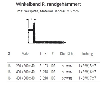 Technische Ma&szlig;e Winkelband Rolle 16mm, schwarz, randgeh&auml;mmert