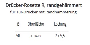 Technische Ma&szlig;e Dr&uuml;cker-Rosette randgeh&auml;mmert, schwarz