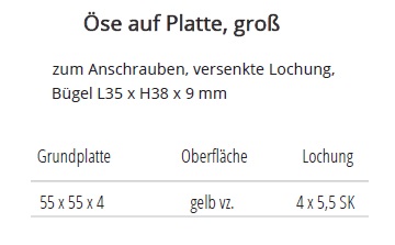 Technische Ma&szlig;e &Ouml;se auf Platte, gro&szlig;