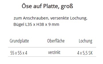 Technische Ma&szlig;e &Ouml;se auf Platte, gro&szlig;