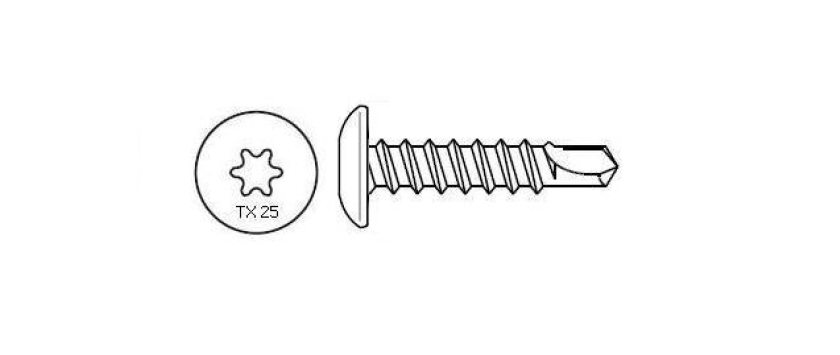Selbstbohrende Spezialschrauben Torx für Stahl bis 3,5mm ohne Dichtscheibe A2 Edelstahl