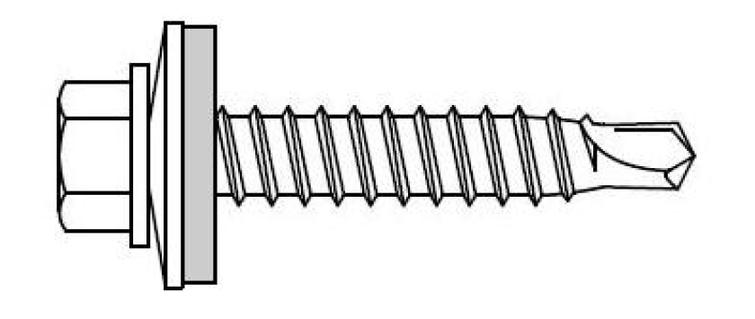 Selbstbohrende Spezialschrauben für Falzprofile EX BR RS mit Dichtscheibe 16mm A2 Edelstahl
