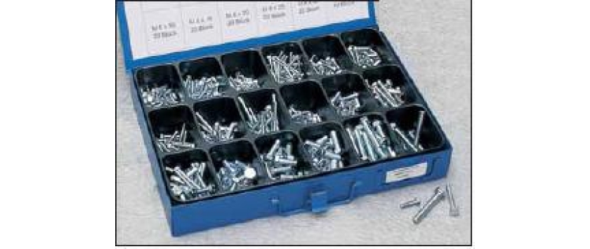 Sechskantschrauben-Sortiment DIN 933 verzinkt in stabiler Metallbox