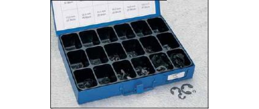 Sicherungsscheiben-Sortiment DIN 6799 blank in stabiler Metallbox