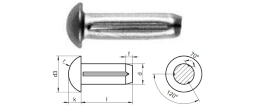 Halbrundkerbnägel DIN 1476 / ISO 8746-A Edelstahl