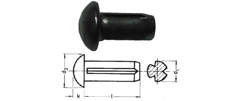 Halbrundkerbnägel DIN 1476 / ISO 8746-A Stahl blank