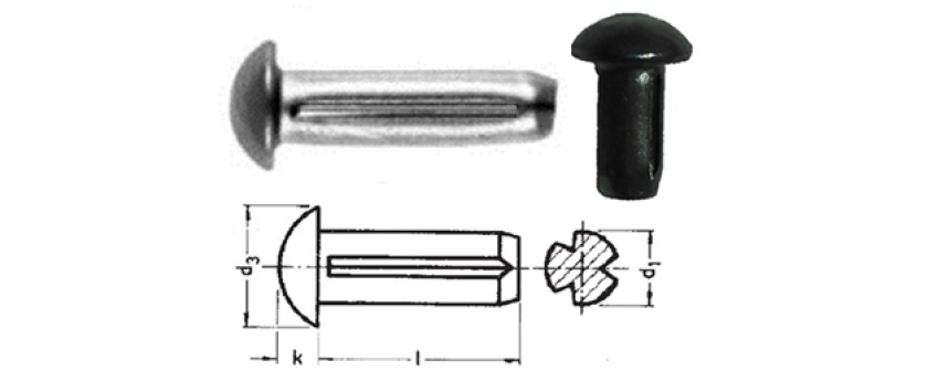 Halbrundkerbnägel DIN 1476 / ISO 8746