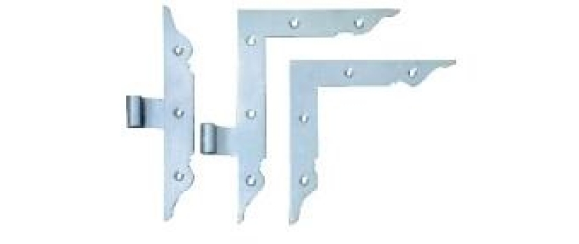 Fensterwinkelband, Mittelband, Eckwinkel mit Zierspitzen, feuerverzinkt