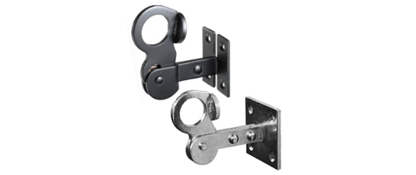 Klappladen-Feststeller mit Ring zum Aufschrauben,verzinkt oder schwarz