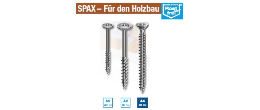 Spax - Edelstahlschrauben für den Holzbau