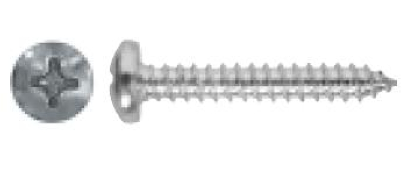 Linsensenkkopf-Blechschrauben mit Kreuzschlitz DIN-EN-ISO 7051 (ehem. DIN  7983) schwarz verz. 3,5x9,5 - 1.000 Stück, Schrauben