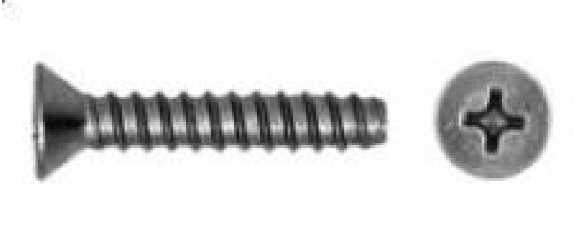 Senk-Blechschrauben mit Zapfen, Kreuzschlitz DIN 7982 A2 Edelstahl