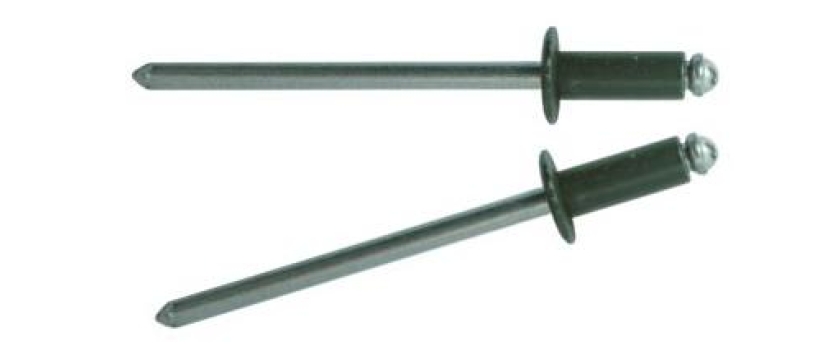 Blindnieten Alu/Stahl Flachrundkopf, schwarz lackiert, Schrauben