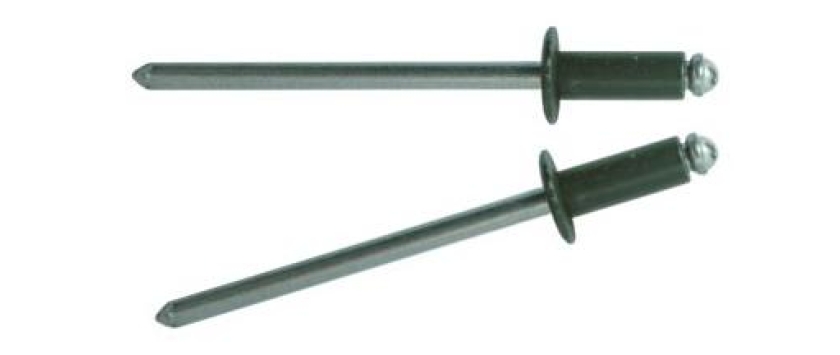 Blindnieten Alu/Stahl Flachrundkopf, schwarz lackiert Blister und Kleinpackungen