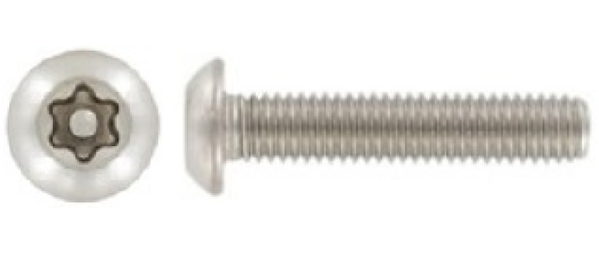 Sicherheitschrauben ähnl.ISO 7380 Linsenkopf mit Torx und Pin A2 Edelstahl