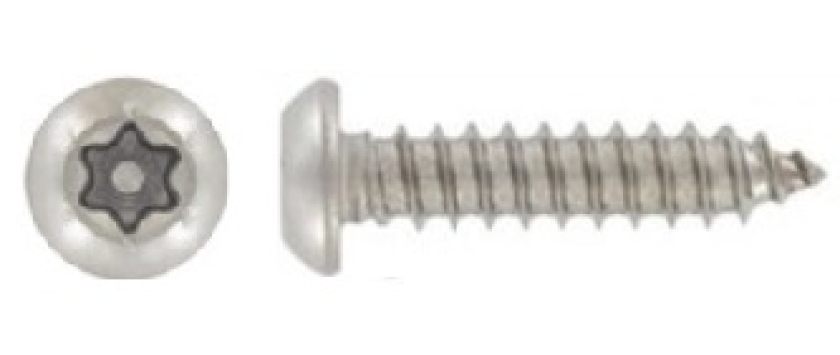 Sicherheitschrauben ähnl. DIN 7981 Linsenkopf mit Torx und Pin A2 Edelstahl