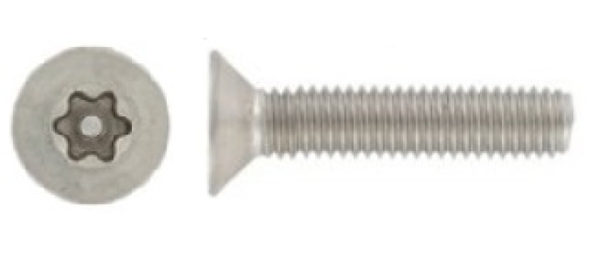 Sicherheitschrauben ähnl DIN 7991 Senkkopf mit Torx und Pin A2 Edelstahl