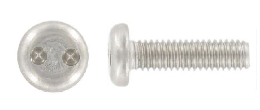 Sicherheitsschrauben Linsenkopf (Panhead) mit Zweiloch-Antrieb A2 Edelstahl