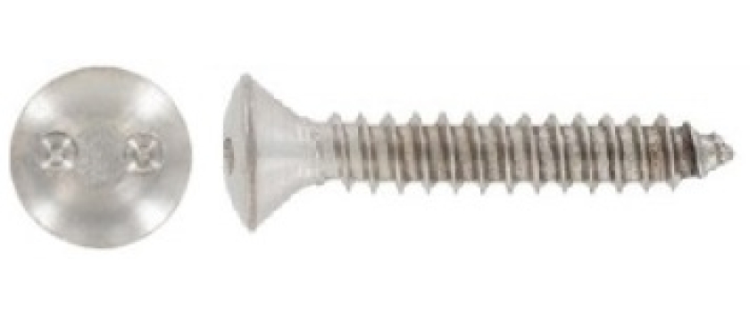 Sicherheitsblechschrauben Linsensenkkkopf (Ovalhead) mit Zweiloch-Antrieb A2 Edelstahl
