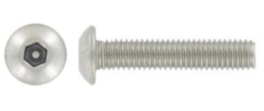 Sicherheitsschrauben Flachrundkopf (Buttonhead) mit Innensechskant und Sicherheits-Pin A2 Edelstahl