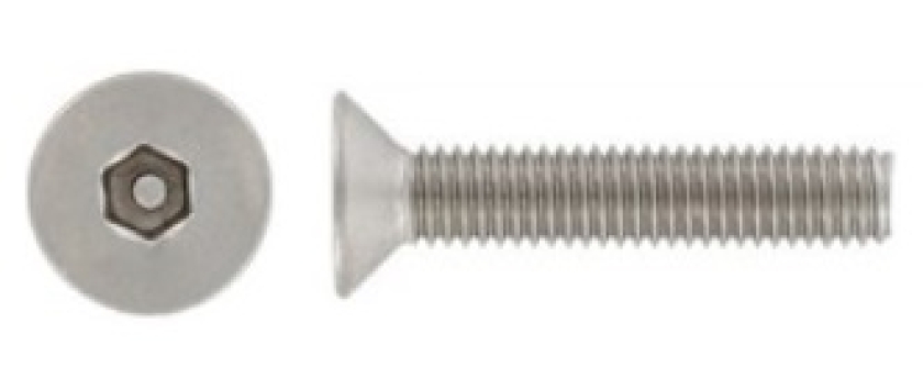 Sicherheitsschrauben Senkkopf (Flathead) mit Innensechskant und Sicherheits-Pin A2 Edelstahl