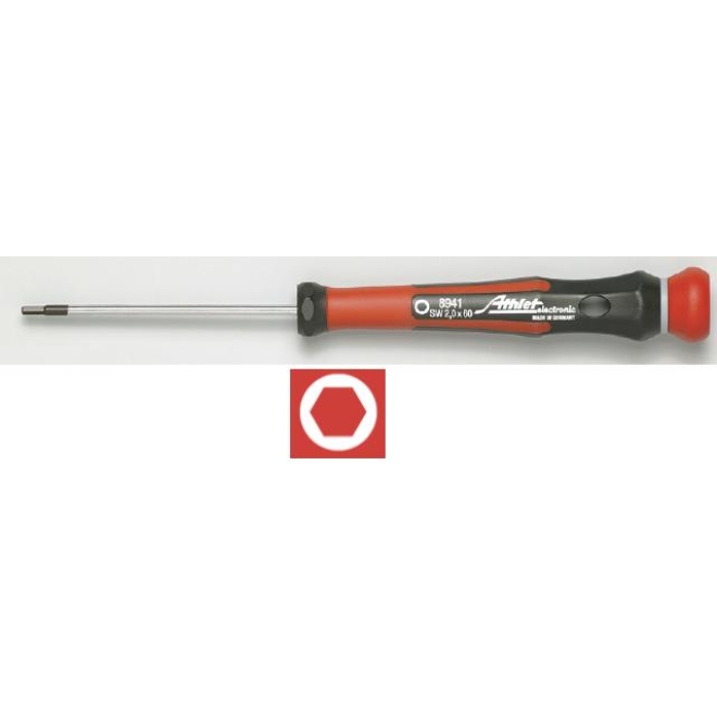 Serie 8000, 2K-Elektronik-Sechskant-Stiftschlüssel SW 1,3x60 1 Stück