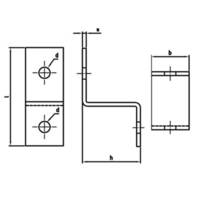 Z-Winkel A2 Edelstahl, 46X45X30X3mm - 100 Stück