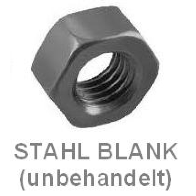 Stahl 12 blank M10 M12 M16 Sechskantmutter DIN 934 ISO 4032 