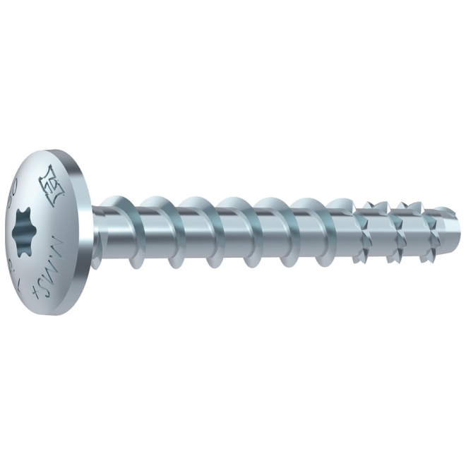 MULTI-MONTI-plus MMS-MS Montageschienenanker verzinkt Kopf Ø 17,0mm Torx 30 7,5x40 100 Stück
