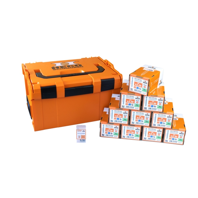 HECO-Sortimentskoffer L-BOXX 238 Fassade (Inhalt: Fassadenschauben 4,5 x 50 - 2.000 Stück & Langbit HD20 - 3 Stück) - 1 Stück