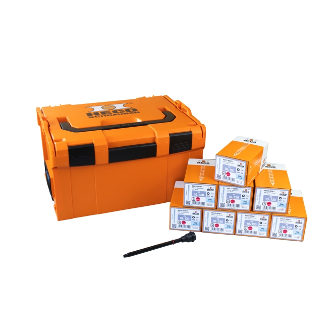 HECO-Sortimentskoffer L-BOXX 238 MMS-TC 10x130 (Inhalt: MMS-TC 10,0x130 - 200 Stück & Setzwerkzeug - 1 Stück) - 1 Stück
